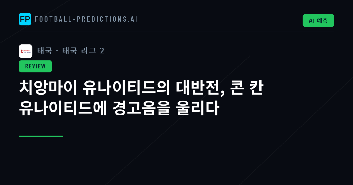 치앙마이 유나이티드의 대반전, 콘 칸 유나이티드에 경고음을 울리다