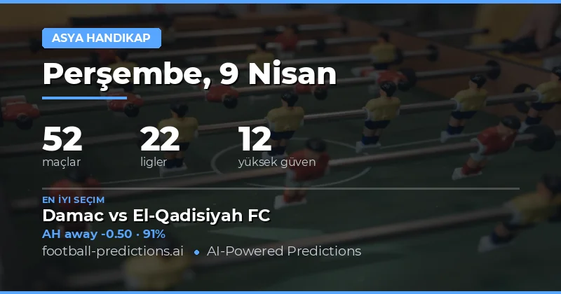 9 Nisan 2026 Tarihli Maçlarda Asian Handicap Analizi