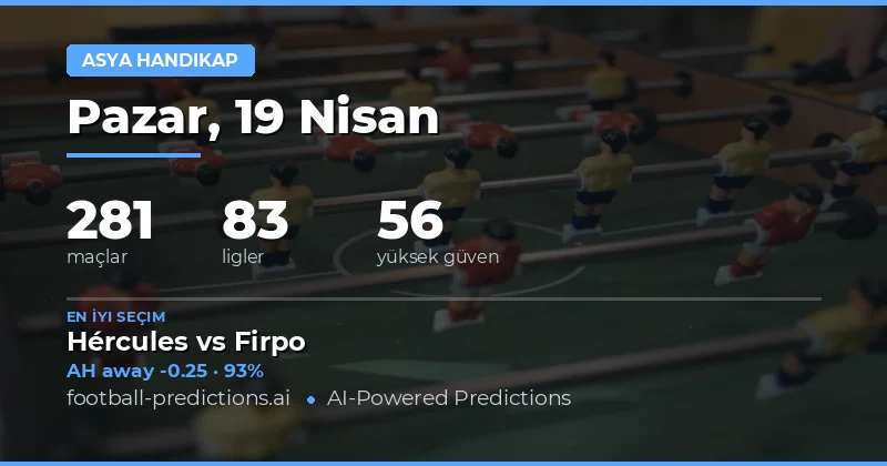 19 Nisan 2026 Tarihli Maçlar İçin Asian Handicap Analizi