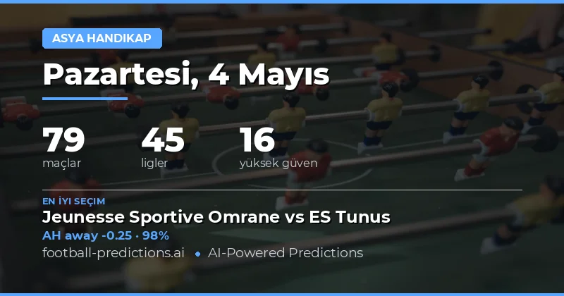 4 Mayıs 2026 Asya Elde Maç Analizleri