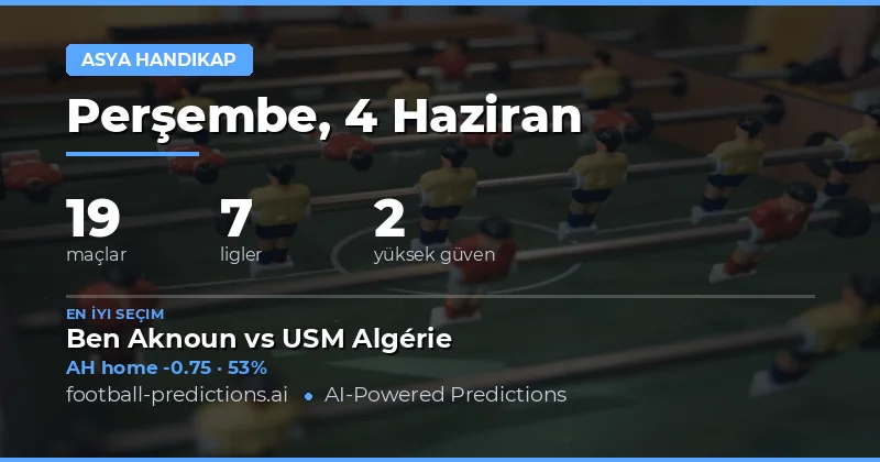 4 Haziran 2026: Asian Handicap Tahminlerine Genel Bakış