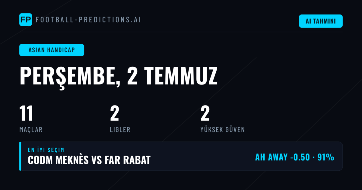 2 Temmuz 2026 İçin En İyi AH Tahminleri