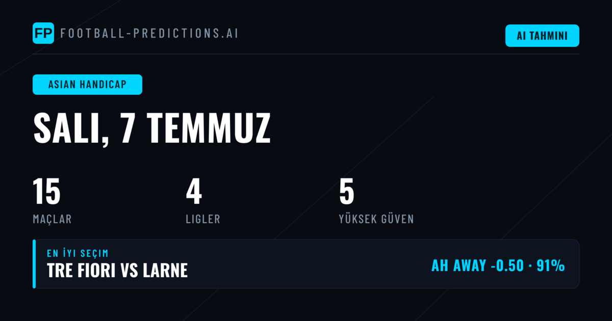 7 Temmuz 2026 İçin En İyi AH Tahminleri