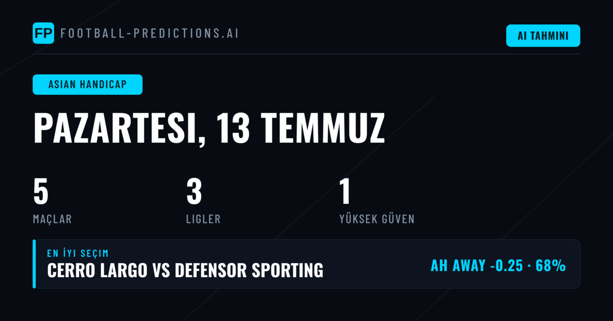 13 Temmuz 2026 İçin En İyi AH Tahminleri
