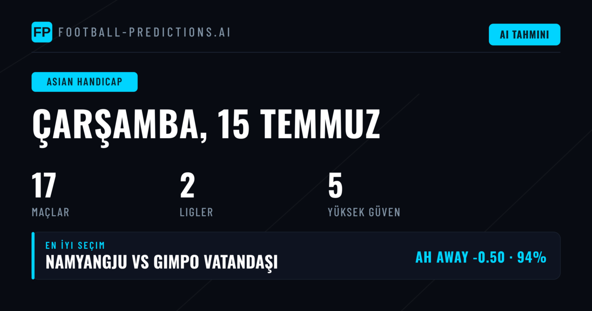 15 Temmuz 2026 İçin En İyi AH Tahminleri