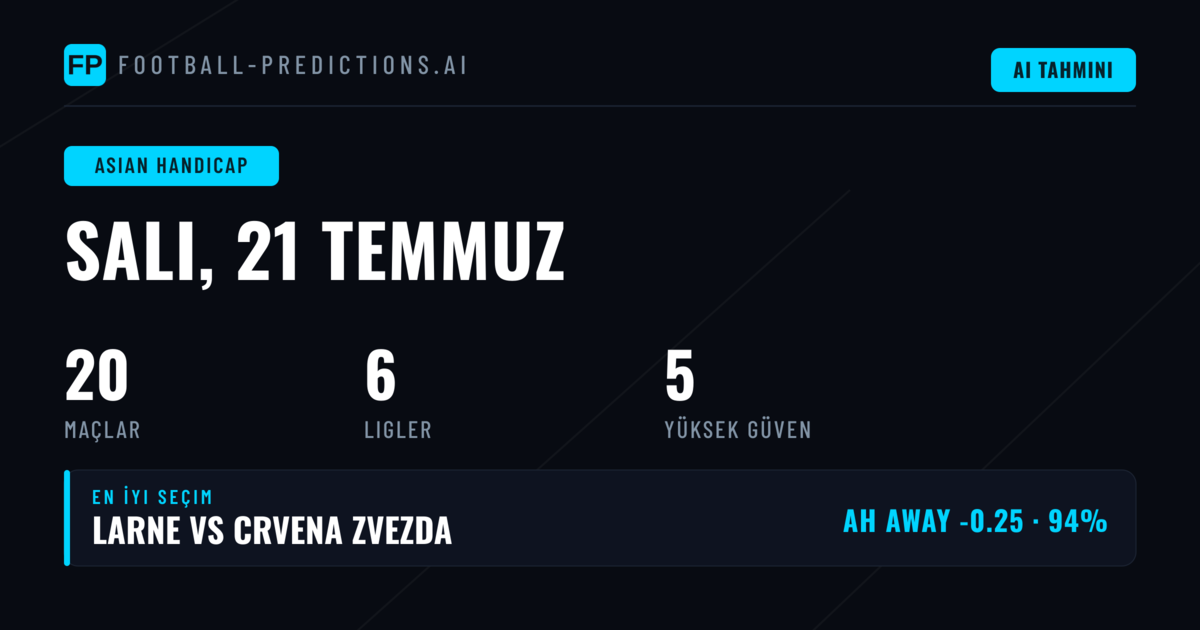 21 Temmuz 2026 İçin En İyi AH Tahminleri