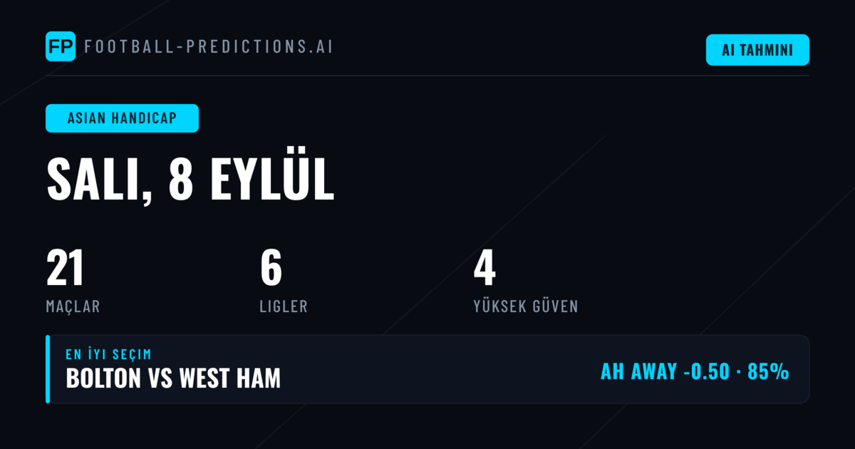 8 Eylül 2026 İçin En İyi AH Tahminleri