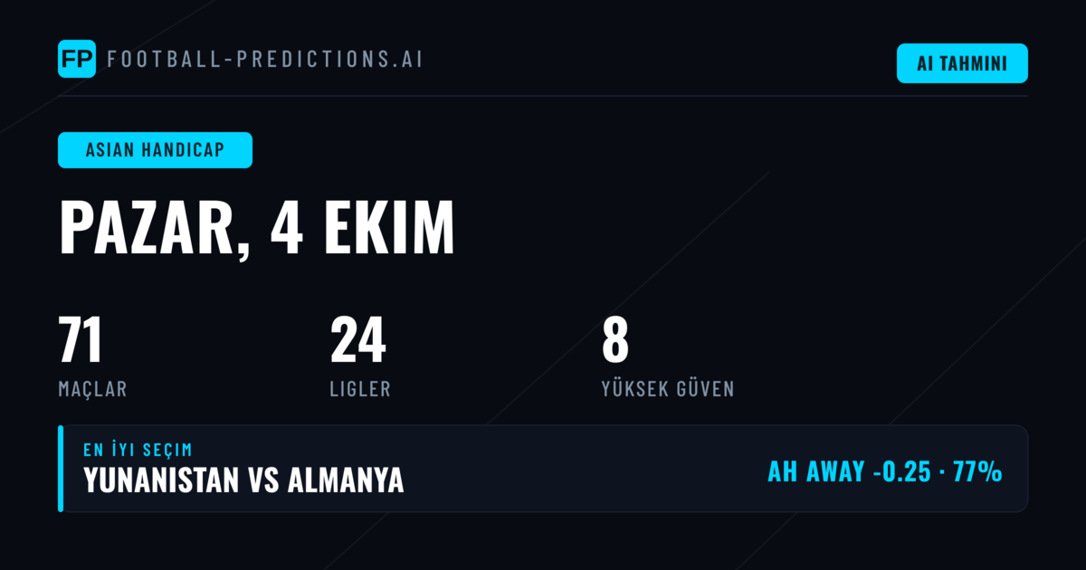 4 Ekim 2026 İçin En İyi AH Tahminleri
