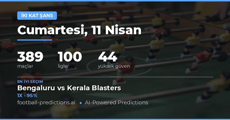 11 Nisan 2026 Tarihindeki Maçlar İçin Double Chance Tahminleri