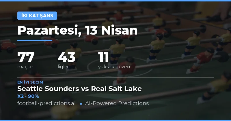 13 Nisan 2026 Tarihindeki Maçlar İçin Double Chance Analizi