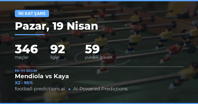 19 Nisan 2026 Tarihli Maçlar ve Double Chance Olanakları