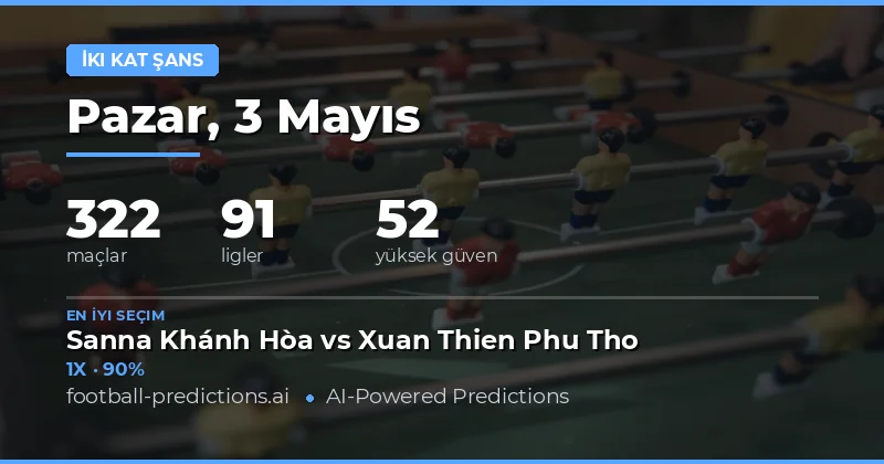 3 Mayıs 2026 Double Chance Bahis Öngörüsü