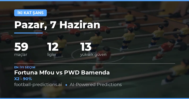 7 Haziran 2026 Double Chance Bahis Analizi
