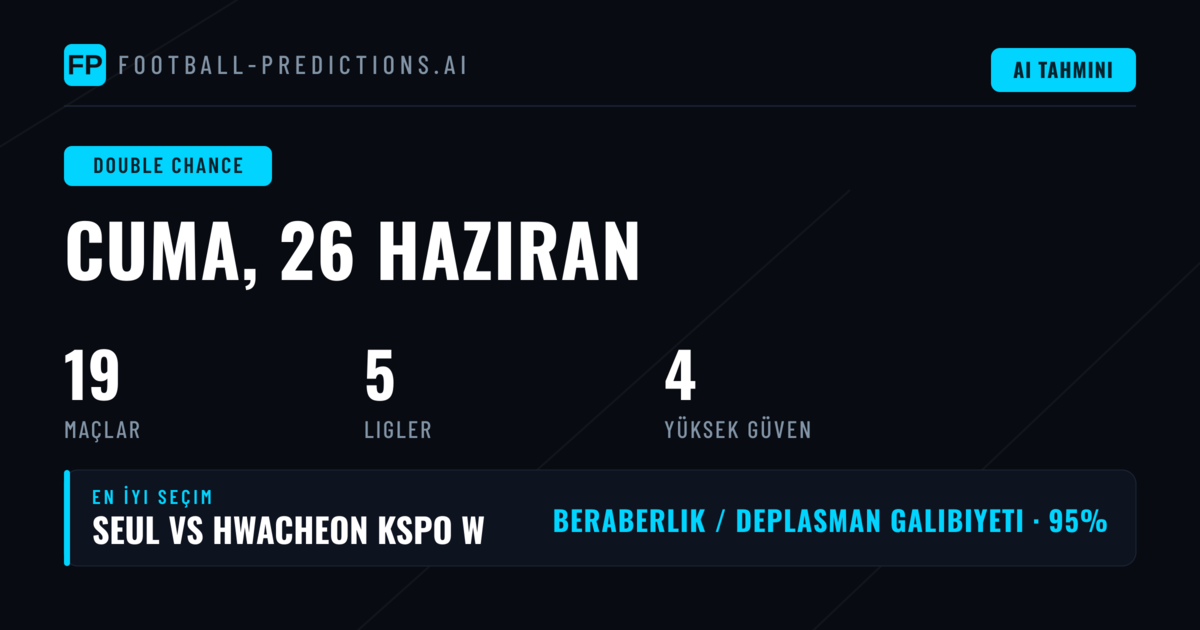 26 Haziran 2026 İçin En İyi DC Tahminleri