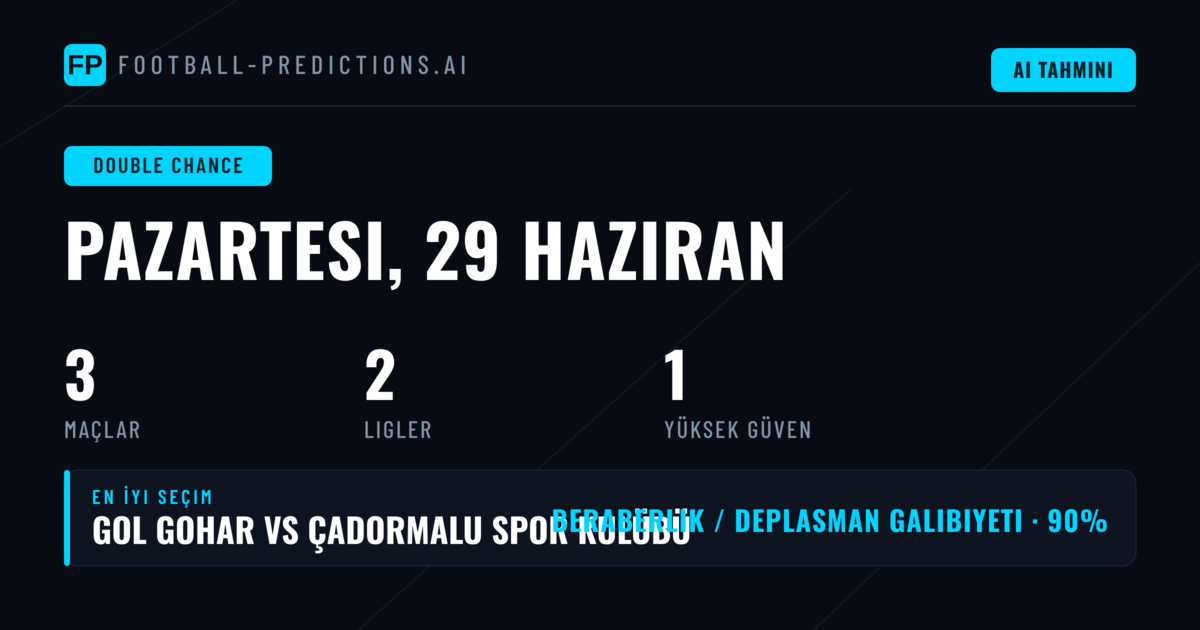 En İyi DC Tahminleri — 29 Haziran 2026
