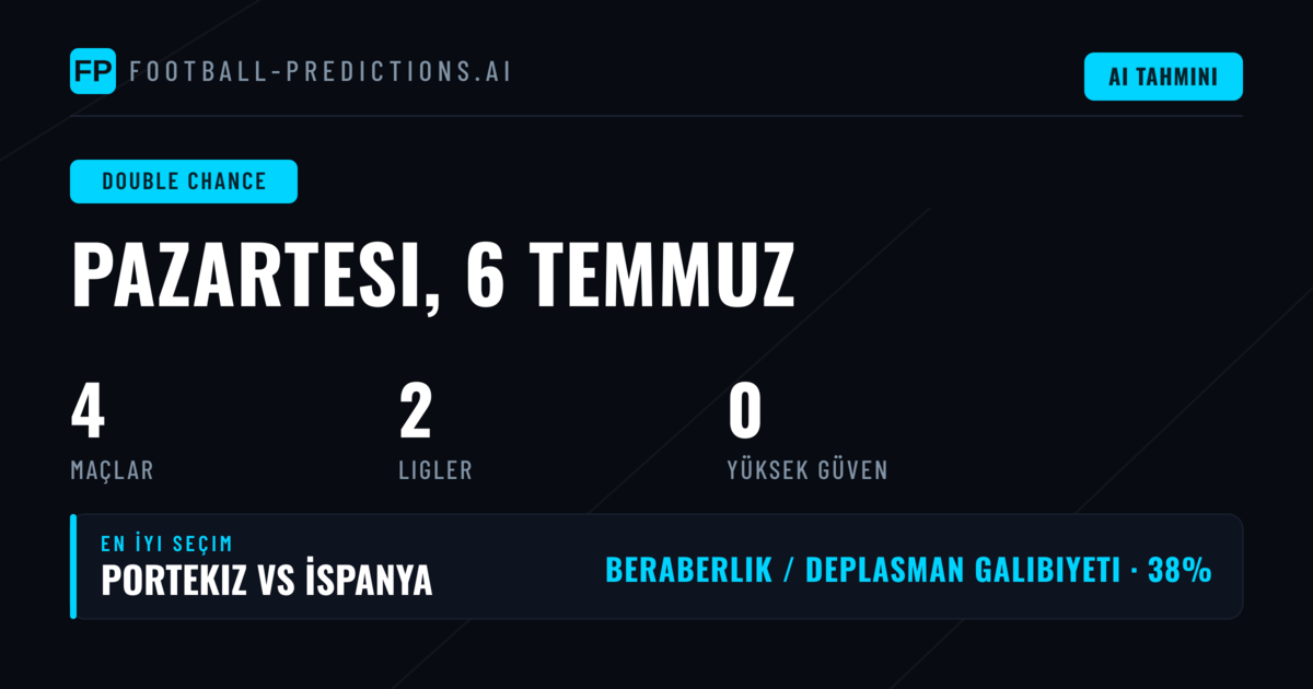6 Temmuz 2026 DC Bahis Analizi — Hangi Seçenekler Değerli?