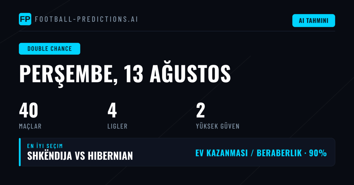 Top DC Tahminleri — 13 Ağu 2026