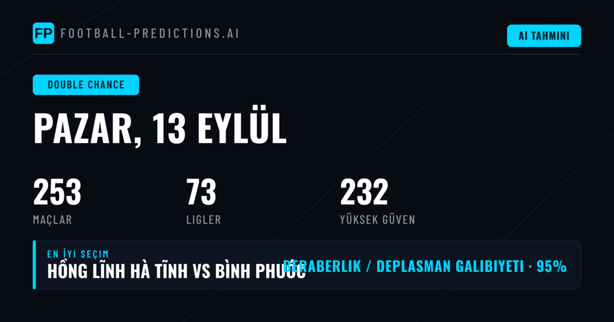 En İyi DC Tahminleri — 13 Eylül 2026
