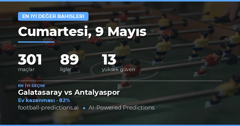 9 Mayıs 2026 Maç Öncesi Genel Değerlendirme