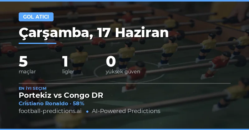 Anytime Goalscorer Analizi: 17 Haziran 2026