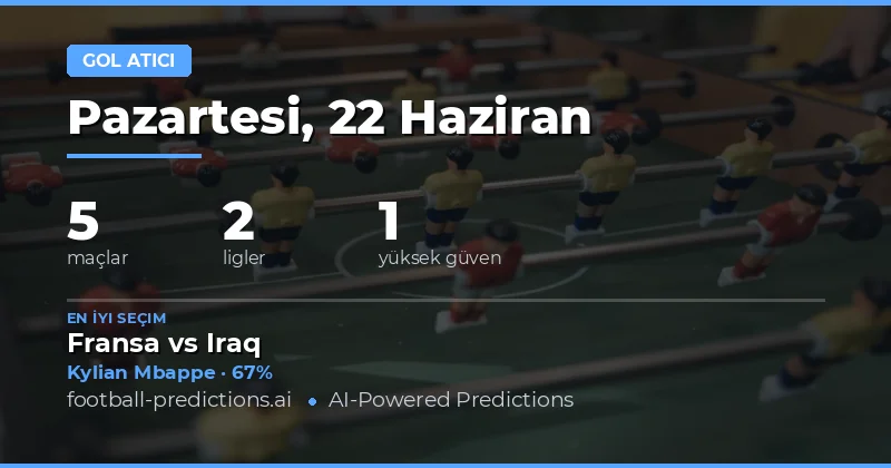 22 Haziran 2026 İçin En İyi Anytime Goalscorer Seçimleri