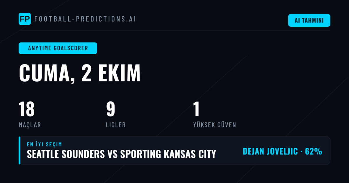 2 Ekim 2026 İçin Golcü Tercihleri