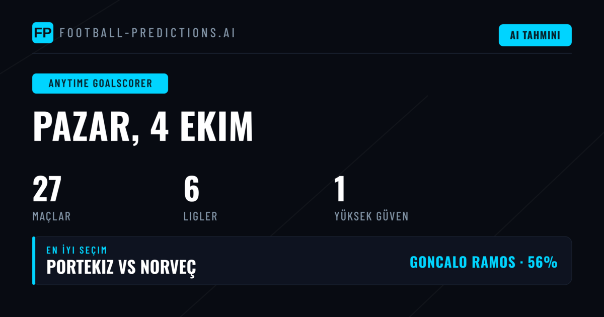 4 Ekim 2026 İçin Gol Atan Oyuncu Seçimleri