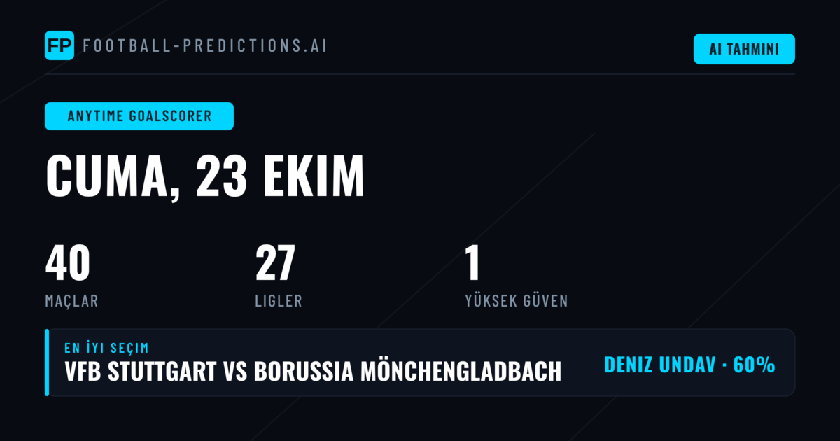 En İyi Her An Gol Atan Seçimleri — 23 Ekim 2026
