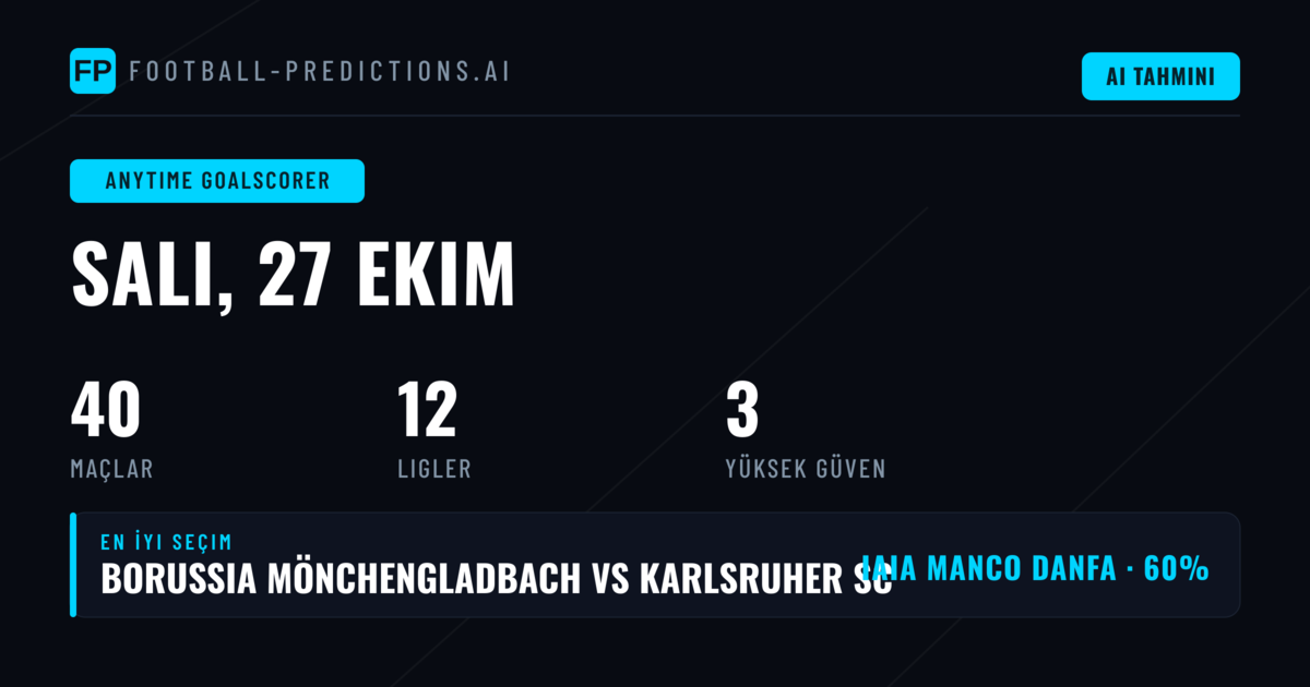 27 Ekim 2026 İçin En İyi Gol Atan Oyuncu Seçimleri