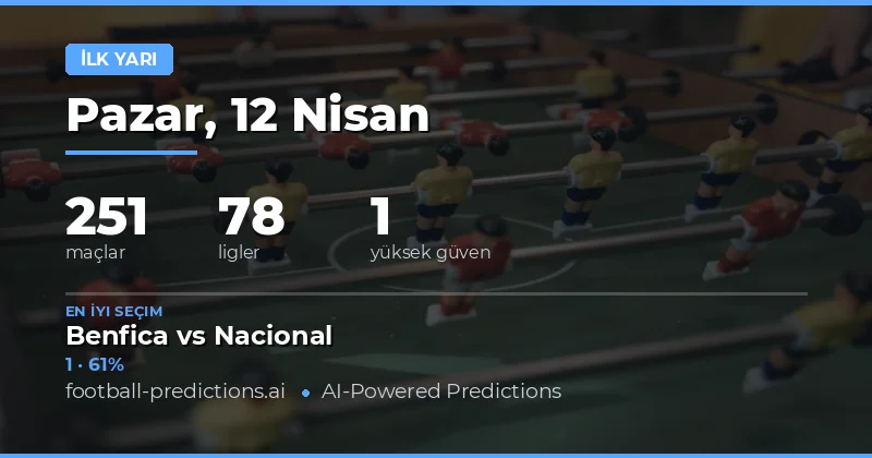 12 Nisan 2026 Tarihli Maçlarda Yarı Zaman Sonuçları