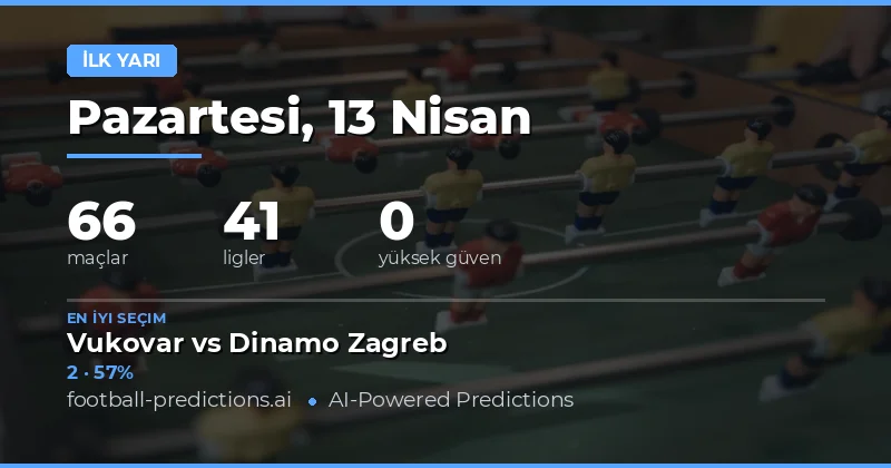 13 Nisan 2026 Tarihindeki Maçlarda Yarı Zaman Sonuçları