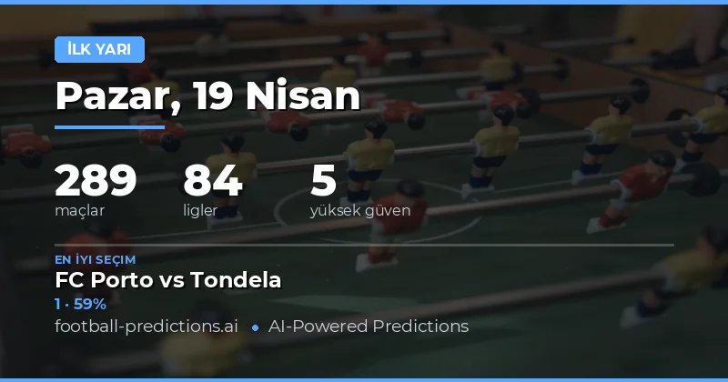 19 Nisan 2026'da Yarı Zaman Sonuç Tahminleri