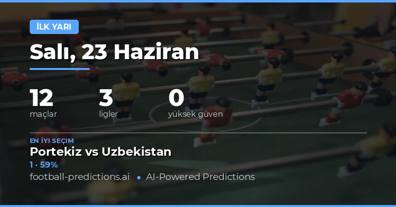 23 Jun 2026 Tarihli HT/FT Analizi