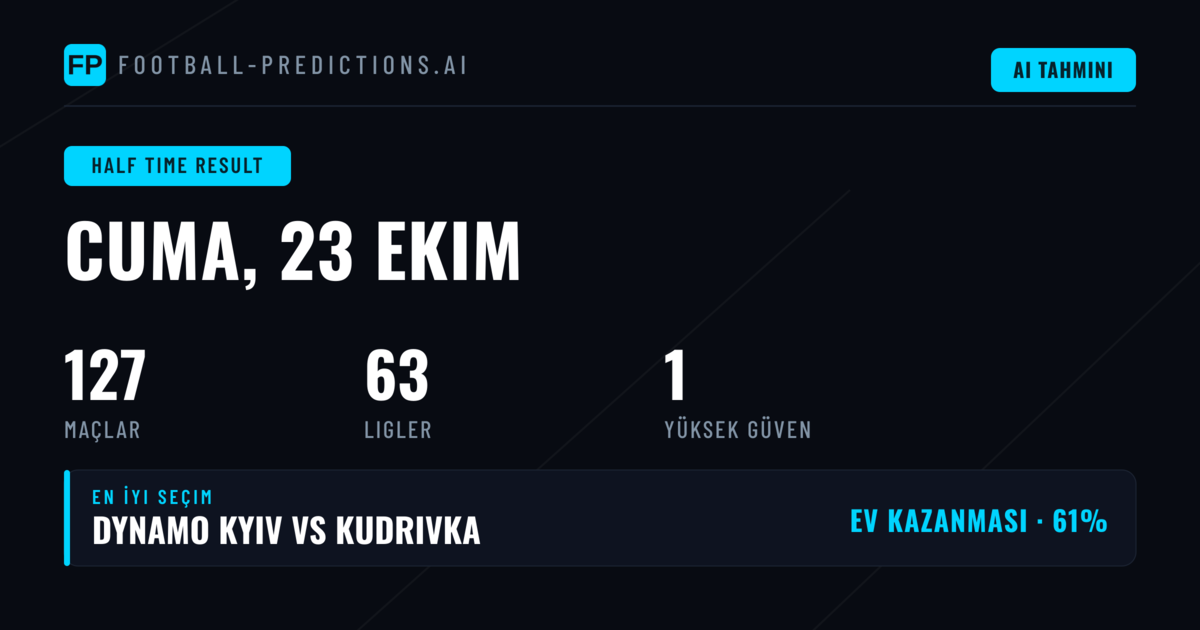 En İyi HT Sonuç Seçimleri — 23 Ekim 2026