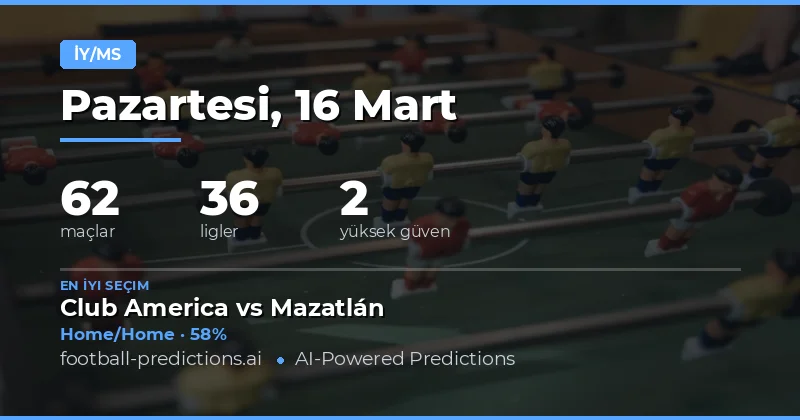 HT/FT Predictions 16 Mart 2026