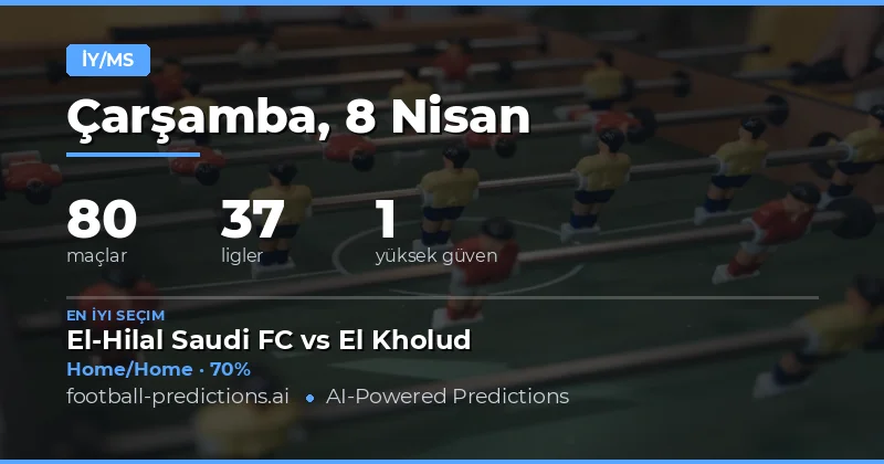 8 Nisan 2026 Tarihindeki Maçlarda Yarı Zaman ve Tam Zaman Tahminleri