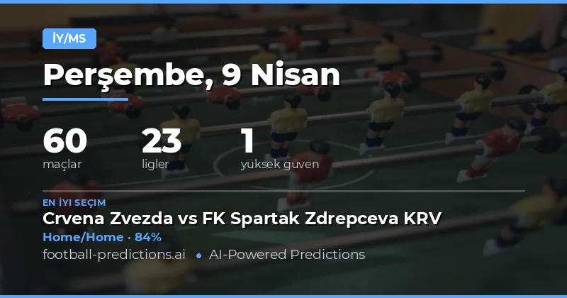 9 Nisan 2026 Yarı Zaman / Tam Zaman Tahminleri