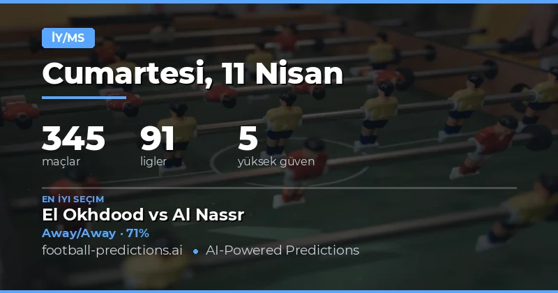 11 Nisan 2026 Tarihindeki Maçlarda HT/FT Tahmini