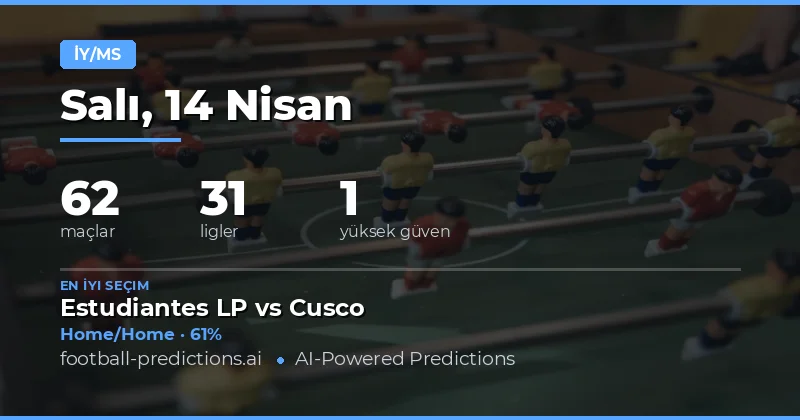 14 Nisan 2026 Tarihli Maçlarda Yarı Zaman / Tam Zaman Tahminleri