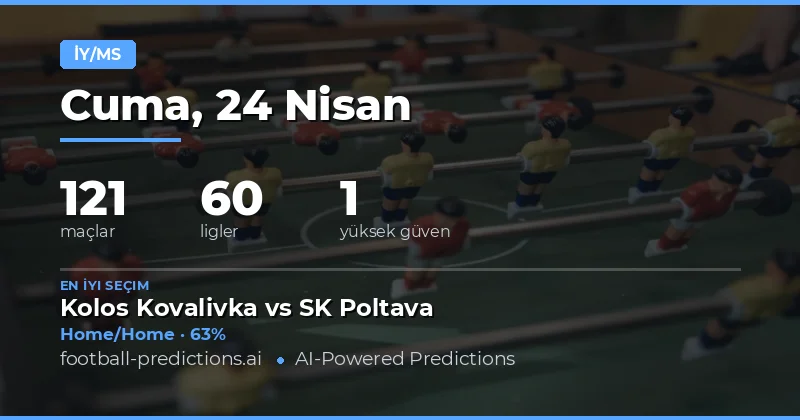 24 Apr 2026 için Profesyonel Yarı Zaman / Tam Zaman Tahminleri