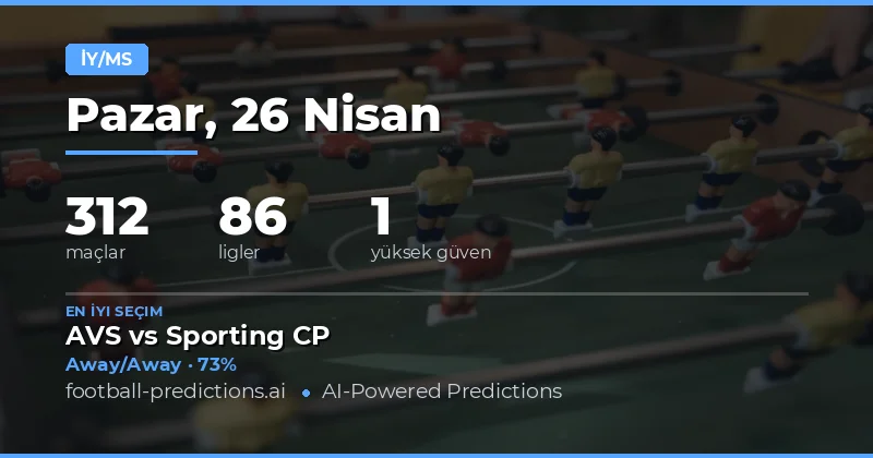 26 Nisan 2026 Half Time / Full Time Tahmin Analizi