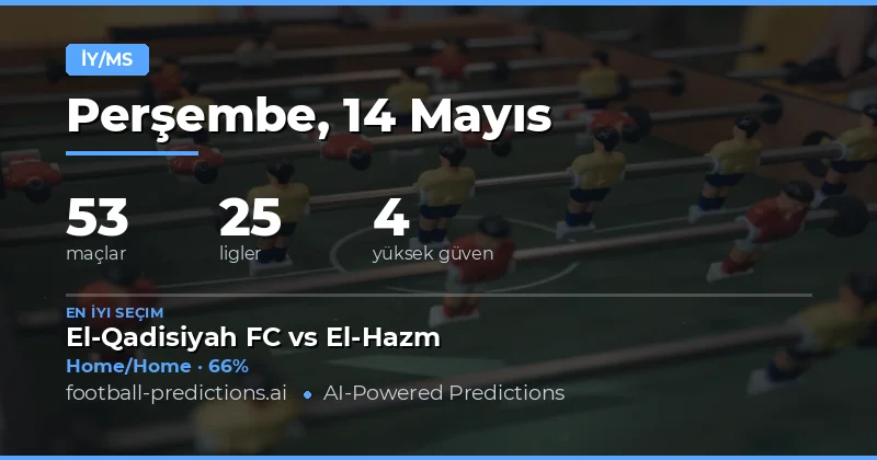 14 Mayıs 2026 Yarı Zaman / Tam Zaman Maç Önizlemeleri