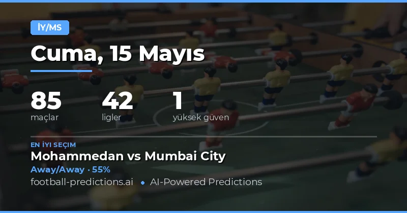 15 Mayıs 2026 Yarı Zamanlı / Maç Sonu Bahis Rehberi