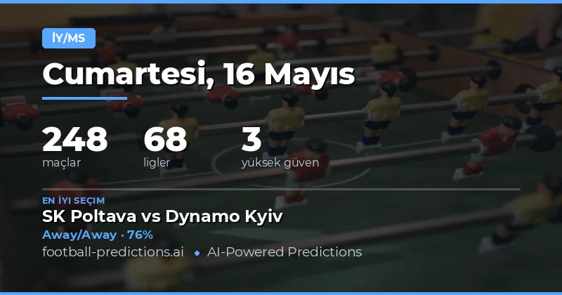 16 Mayıs 2026 İçin Kapsamlı Yarı Zaman / Sonuç İncelemesi