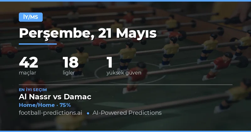 21 Mayıs 2026 Yarı Zaman / Sonuç Bahis Rehberi