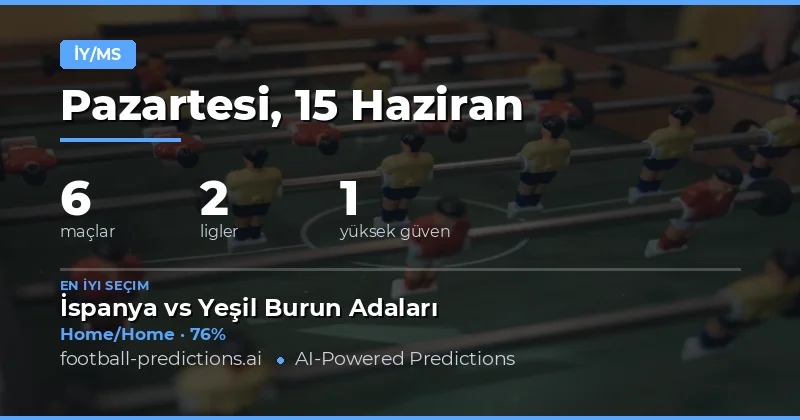 15 Haziran 2026 İçin En İyi HT/FT İpuçları