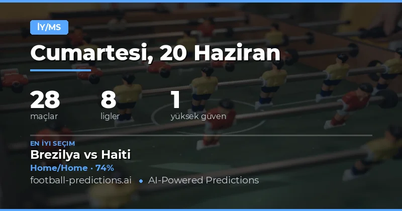 20 Haziran 2026 Tarihli En İyi HT/FT Tahminleri