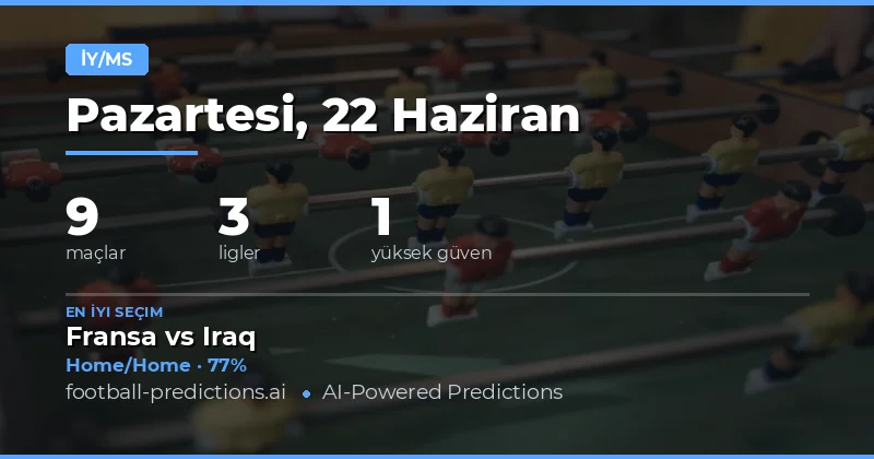 22 Haziran 2026 İçin En İyi HT/FT Tahminleri