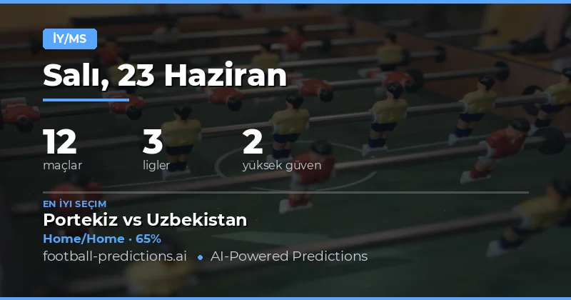23 Haziran 2026 İçin En İyi HT/FT Tahminleri