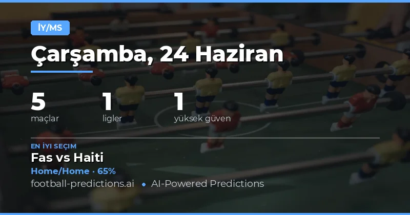24 Haziran 2026 İçin En İyi HT/FT Tahminleri
